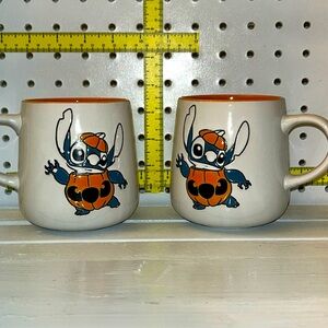 NWOT-ZB Zrike Brands - 2 Disney Stitch Halloween Pumpkin Coffee Mugs